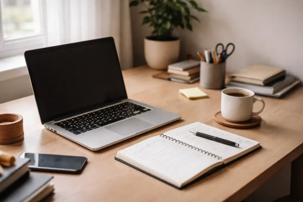 A normal work desk during the daytime, reflecting a phase when life feels meaningless sometimes.