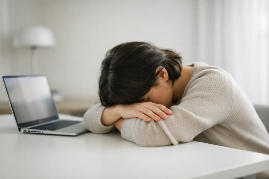 The hidden cost of constant self-improvement as a person feels overwhelmed by pressure to keep growing and performing.