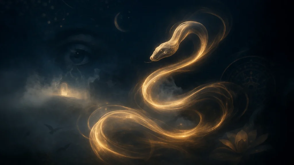 snake dream meaning symbolic glowing snake representing subconscious and dream interpretation